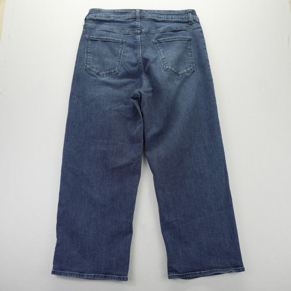 Quince Womens Bella Stretch Patch Pockets Wide Leg Crop Jeans Denim High Rise 32 - Picture 9 of 11